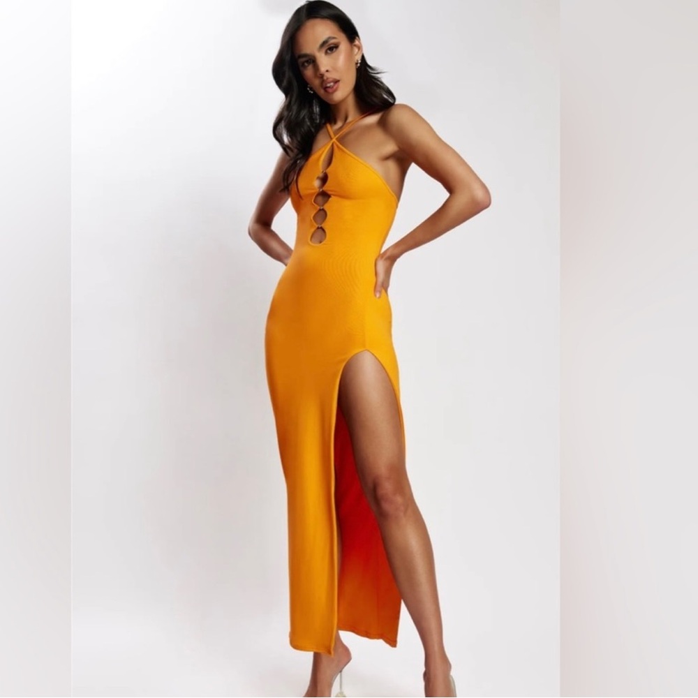 Meshki, Ally Beaded Halter Dress - Medium